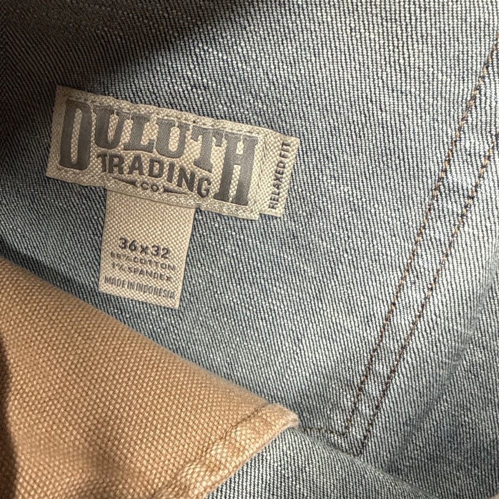 Duluth Trading Co Flex Ballroom Jeans Mens 36x32 Relaxed Fit Denim Blue Pants - Picture 3 of 11